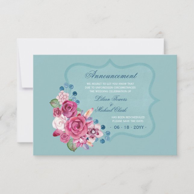 Carte d'annonce de rééchelonnement (Devant)