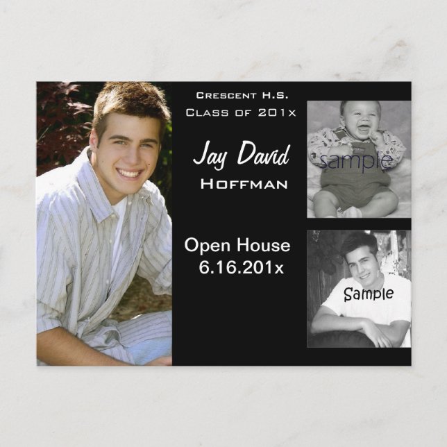 Carte d'annonce de remise de diplôme avec collage  (Devant)