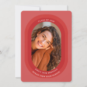 Carte d'annonce de remise de diplôme avec photo en