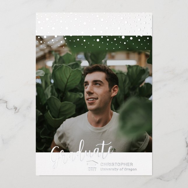 Carte d'annonce de remise de diplôme avec photo et (Recto)
