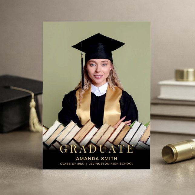 Carte d'annonce de remise de diplôme avec photo mo (Créateur téléchargé)