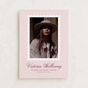 Carte d'annonce de remise de diplôme avec timbre b