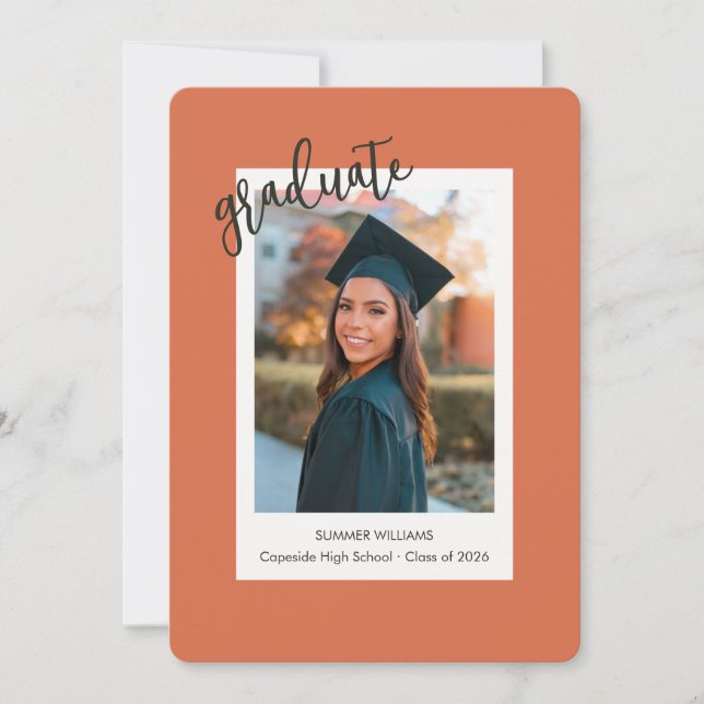 Carte d'annonce de remise de diplôme de photo inst (Devant)