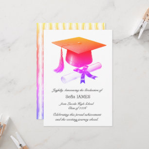 Carte d'annonce de remise de diplôme élégante