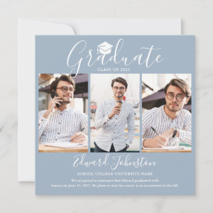 Carte d'annonce de remise de diplôme élégante et c
