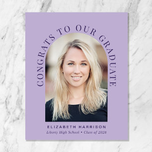 Carte d'annonce de remise de diplôme photo lavande