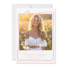 Carte d'annonce de remise de diplôme rose Photo de