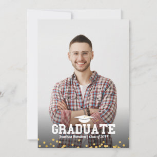 Carte d'annonce de remise des diplômes avec photo