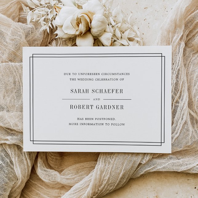 Carte d'annonce de report simple de mariage (Créateur téléchargé)