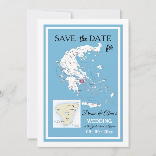 Carte d'annonce de sauvegarde de date de destinati (Devant)