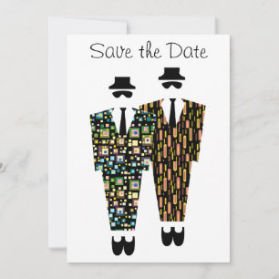 Carte d'annonce de sauvegarde de date gay