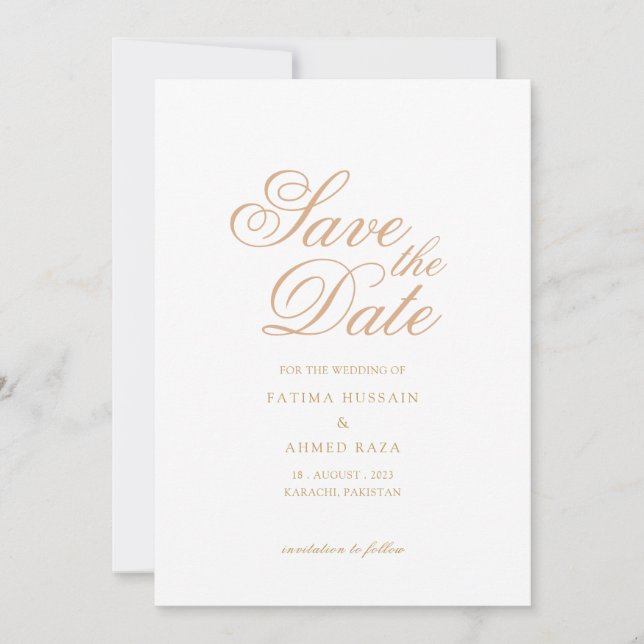 Carte d'annonce élégante de Muslim Save The Date (Devant)