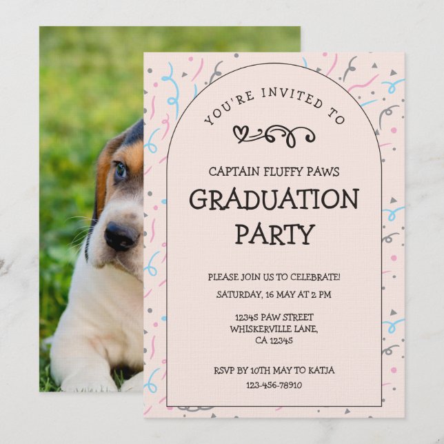 Carte d'annonce et d'invitation de remise de diplô (Devant / Derrière)