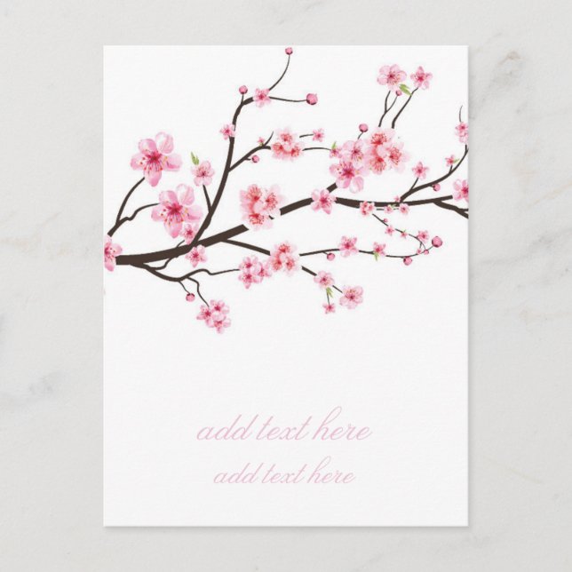 CARTE D'ANNONCE : FLEURS DE SAKURA (Devant)