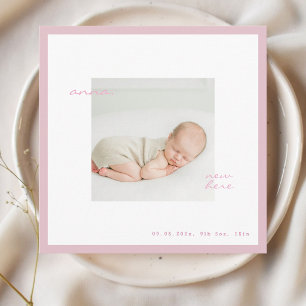 Carte d'annonce minimaliste moderne bébé rose