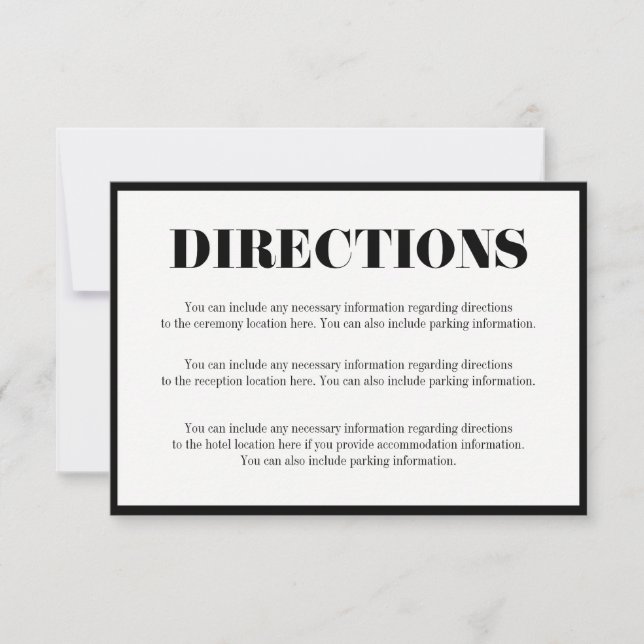 Carte d'annonce Mr et Mrs Modern Bold Directions (Devant)