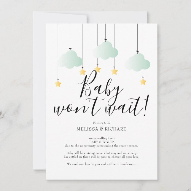 Carte d'annulation de Baby Shower et Sprinkle Neut (Devant)
