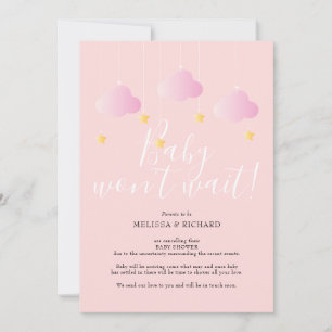 Carte d'annulation de Baby Shower ou de Sprinkle
