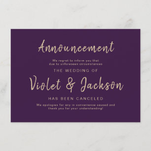 Carte d'annulation de mariage de script minimal po