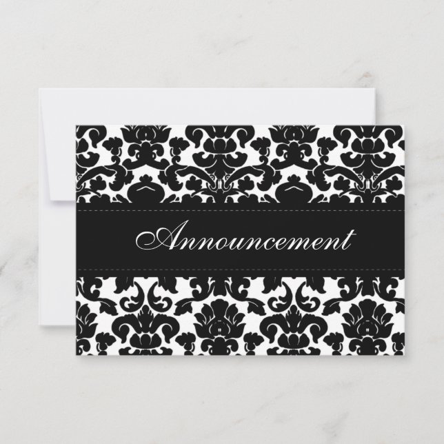 Carte d'annulation de mariage en damassé noir et b (Devant)
