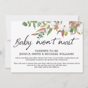 Carte d'annulation de virus Corona baby shower