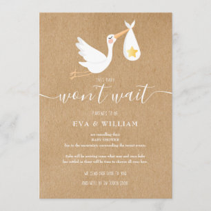 Carte d'annulation Rustique Baby shower Sprinkle