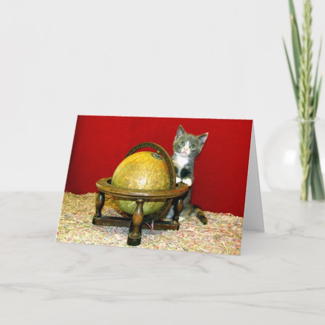 Carte Dans le monde entier Secourez Kitty Greeting Card (Devant)
