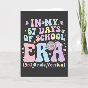 Carte Dans mes 67 jours d'école Ère 3e année Rétro drôle