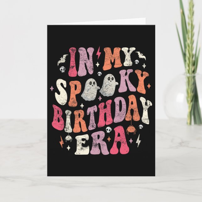 Carte Dans Mon Anniversaire Éffrayant L'Halloween Éffray (Devant)