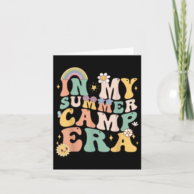 Carte Dans Mon Camp D'Été Époque Cute Camp Été Pour Camp (Devant)