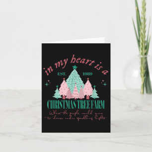 Carte Dans Mon Coeur Est Une Ferme D'Arbre De Noël Vinta