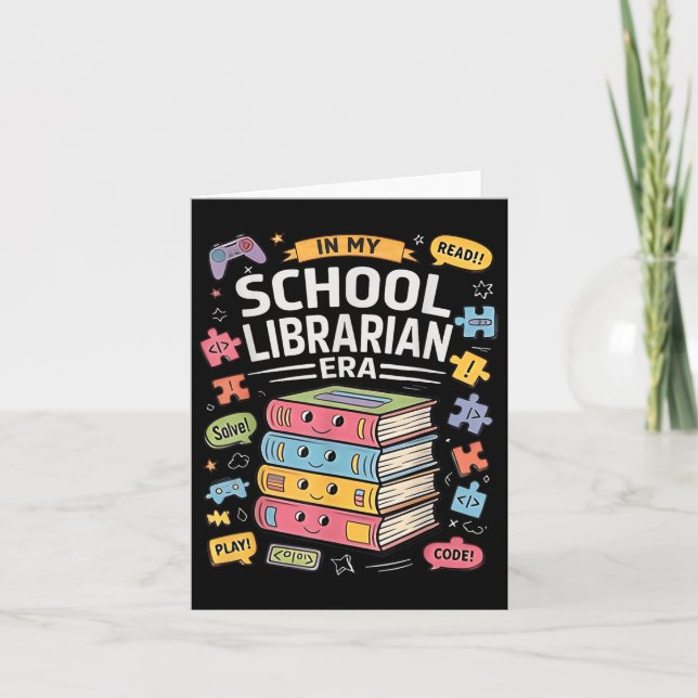 Carte Dans Mon Époque De Bibliothécaire D'École Drôle Re (Devant)