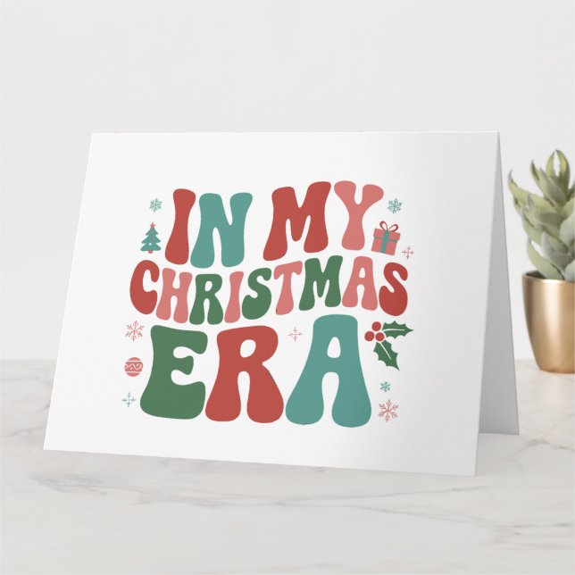 Carte Dans Mon ère de Noël Mignonne Noël Vacances Super (Petite plante)