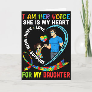 Carte Dans sa voix elle est mon cœur pour ma fille autis
