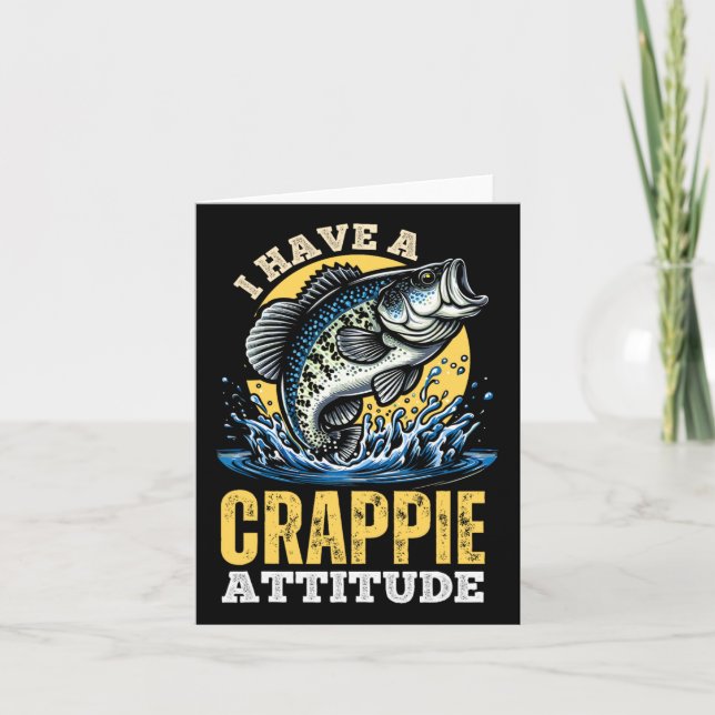 Carte Dans Une Humeur De Crappie Drôle Pêche Rétro (Devant)