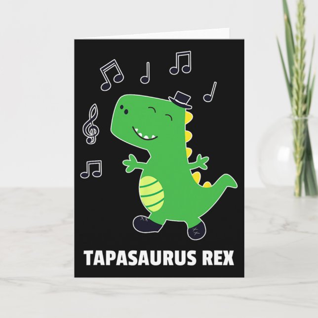 Carte Danse à claquettes -tapasaurus Rex-dinosaure Cadea (Devant)
