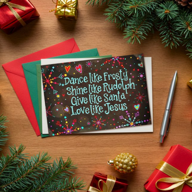 Carte Danse comme Frosty, Amour comme Jésus (Créateur téléchargé)