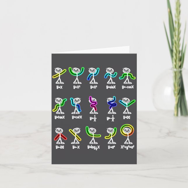 Carte Danse d'algèbre Figures de graphique drôles Math  (Devant)