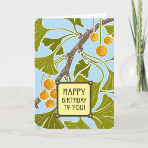 Carte Danse de Ginkgo Anniversaire