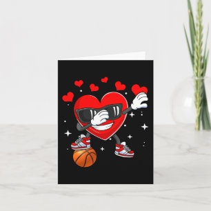 Carte Danse du dab du cœur avec ballon de basketball Sai