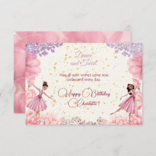 Carte Danse et ballerine tourbillon heureux anniversaire