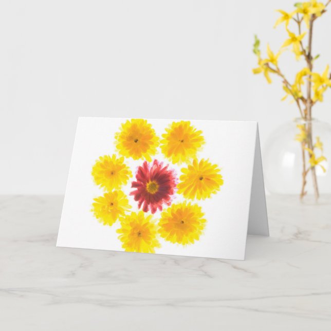 Carte Danse Fleur Chrysanthemum Se Bien (Fleur jaune)