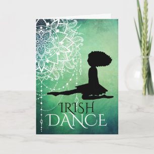 Carte Danse irlandaise personnalisée Belle Mandala verte