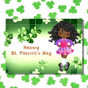 Carte Danse Irlandaise St Patrick Vert Trèfles