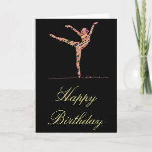 Carte Danse moderne ballerine d'anniversaire