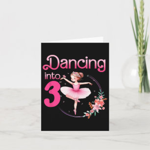 Carte Danser dans 3 Ballerina 3e Anniversaire Ballet