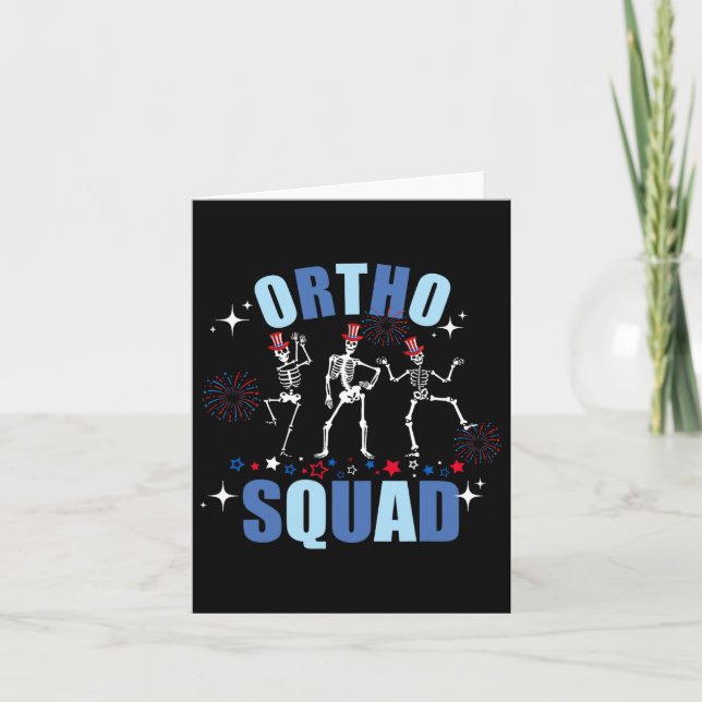 Carte Danser des squelettes Ortho Squad 4 juillet Drapea (Devant)
