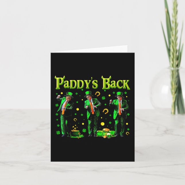 Carte Danser Drôle Trump Jour de la Saint Patrick Paddle (Devant)