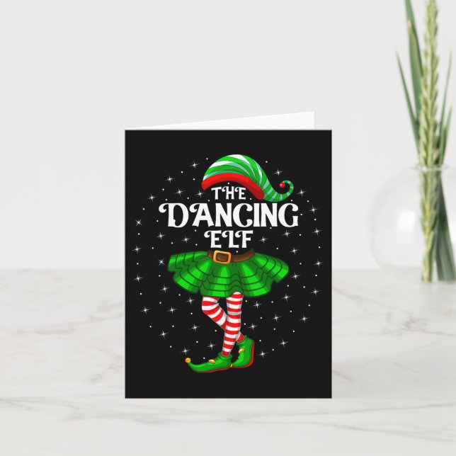 Carte Danser Elf Noël Famille Faire correspondre les fem (Devant)