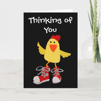 Carte Danser Funky poulet jaune